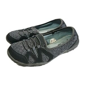 Athletech Womens Size 9.5 Black and Gray Loafers Mesh Casual Comfort Flats